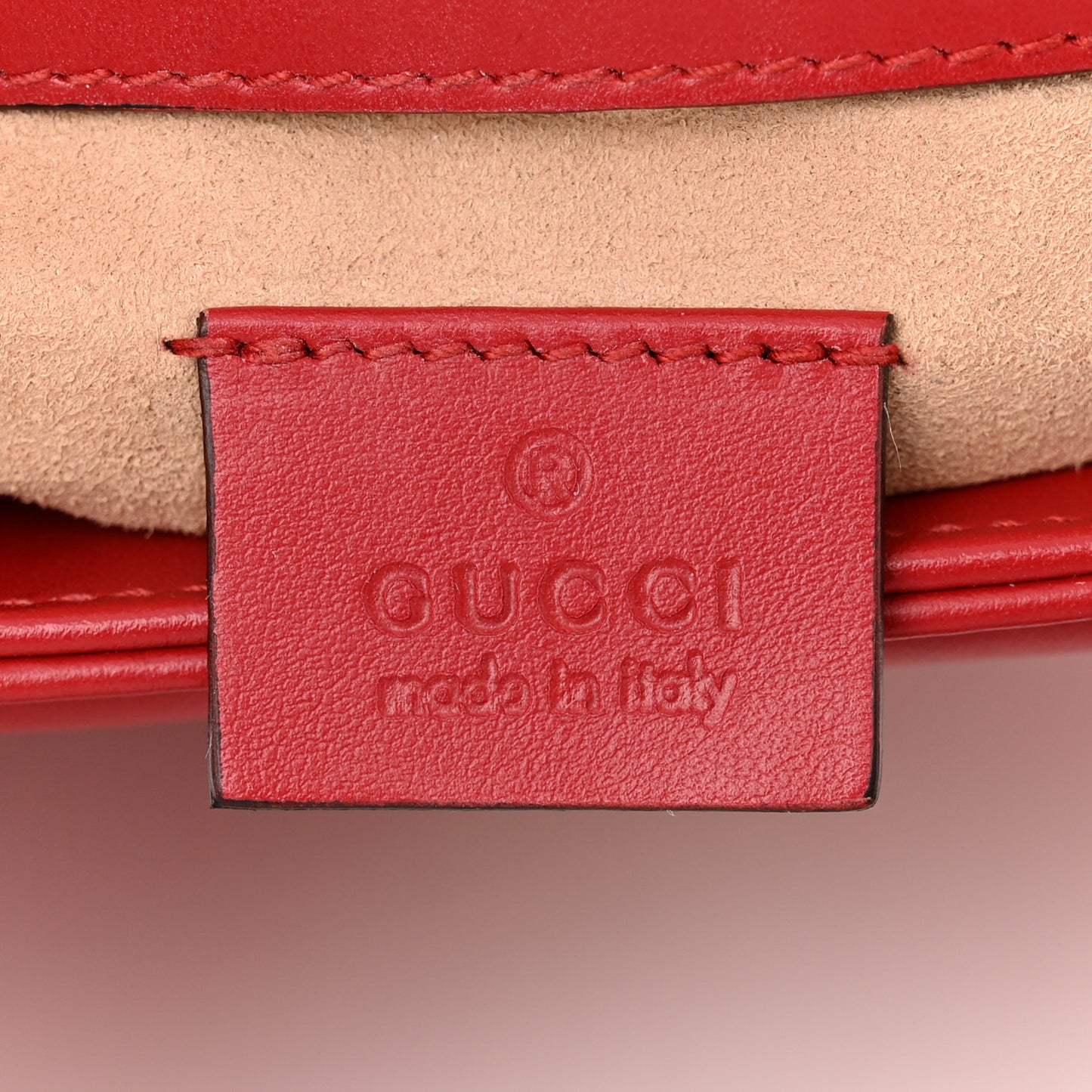 Calfskin Matelasse Mini GG Marmont Top Handle Shoulder Bag Hibiscus Red