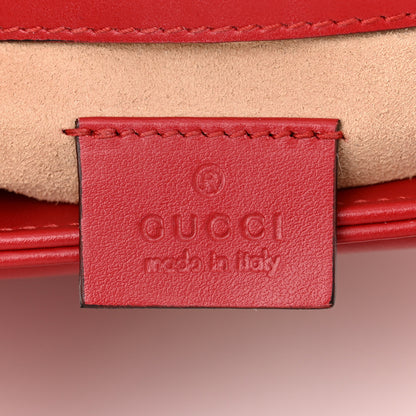 Gucci Calfskin Matelasse Mini GG Marmont Top Handle Shoulder Bag Hibiscus Red 6 of 12