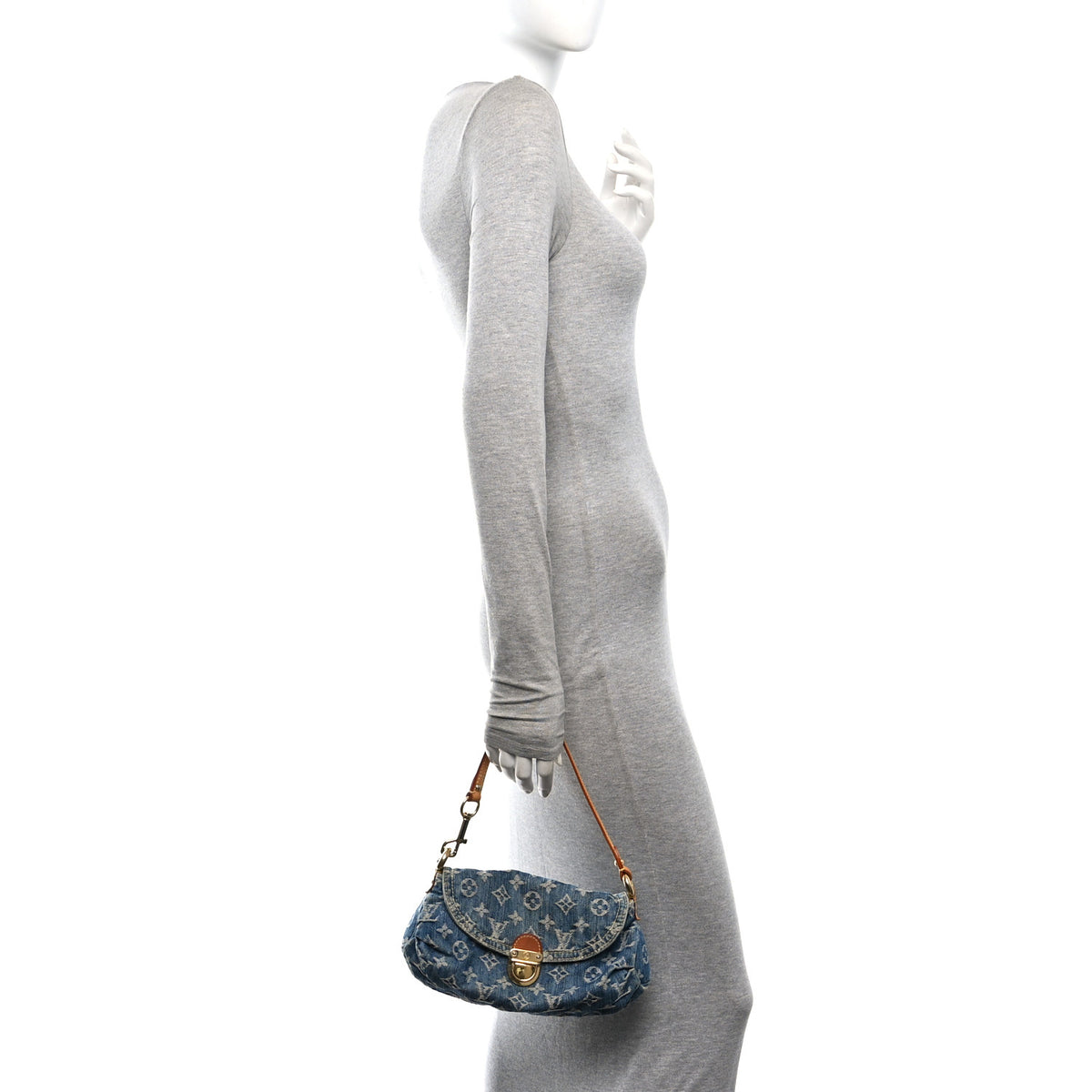 Louis Vuitton Monogram Denim Mini Pleaty Blue 2 of 9