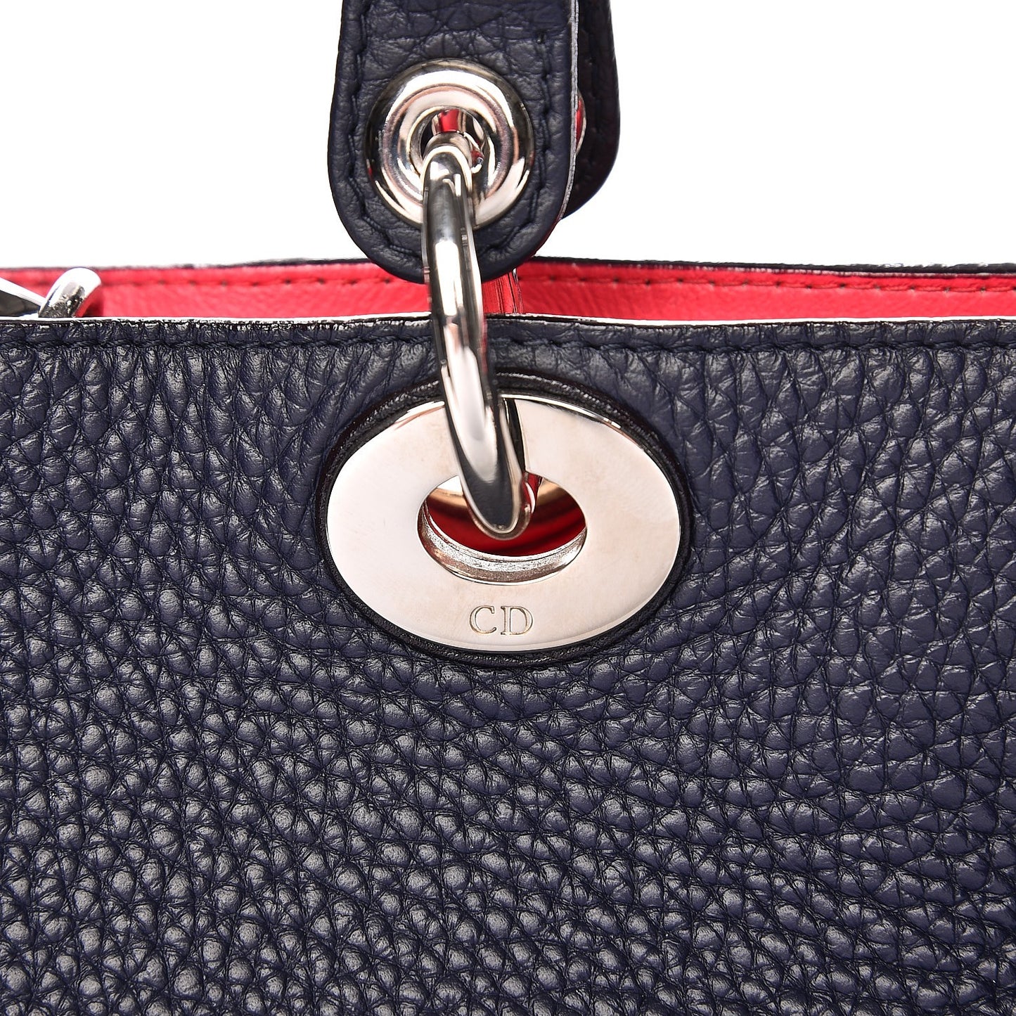 Bullcalf Medium Diorissimo Tote Navy Fuchsia