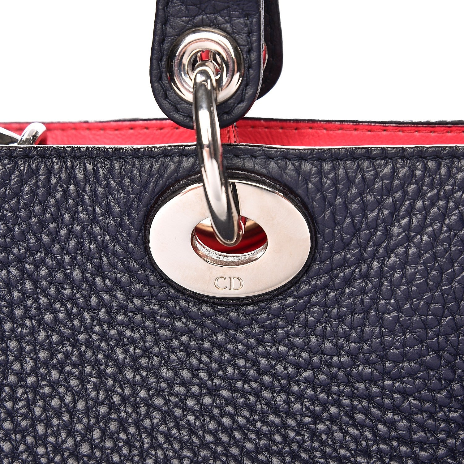 Christian Dior Bullcalf Medium Diorissimo Tote Navy Fuchsia 28 of 28