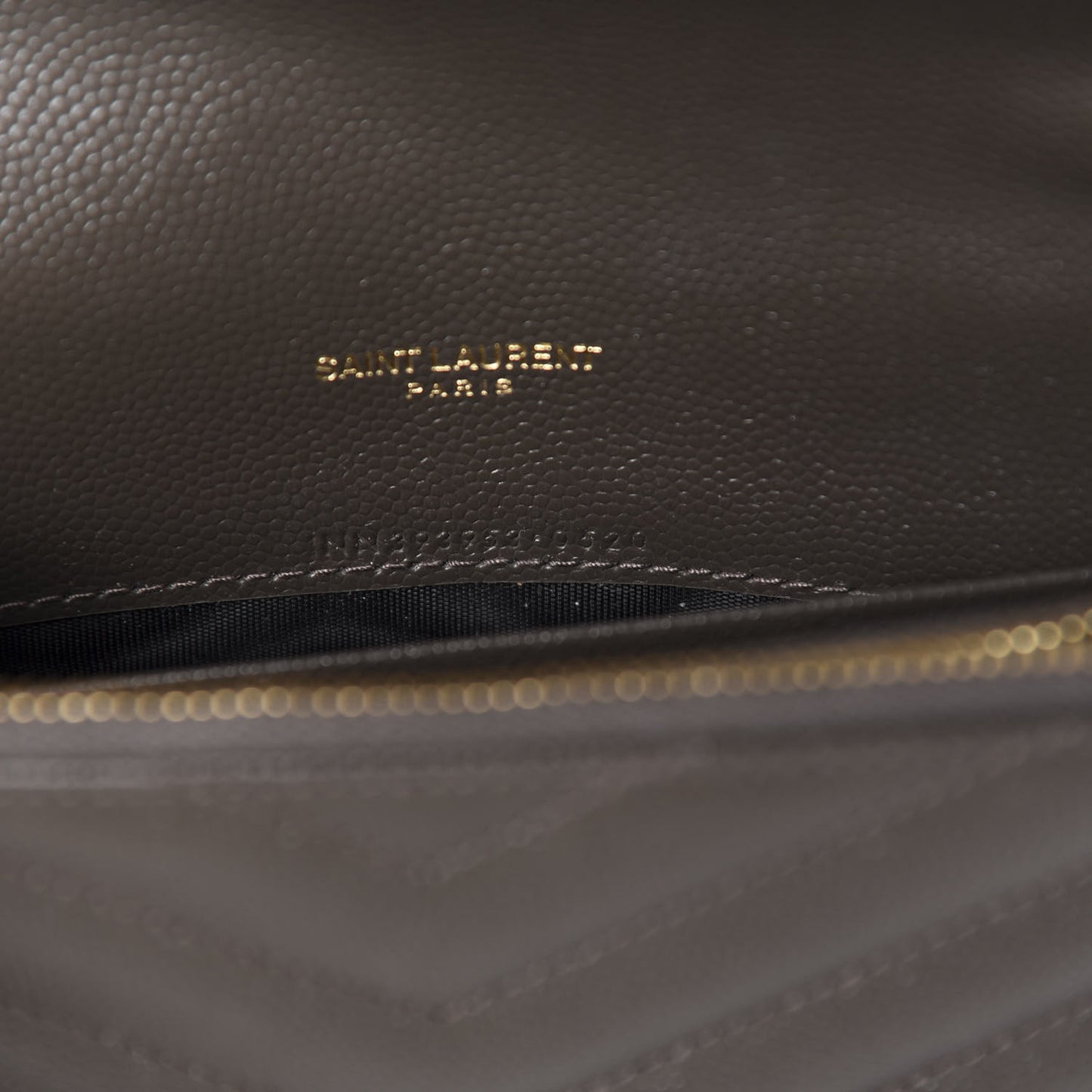 Grain De Poudre Matelasse Chevron Monogram Envelope Chain Wallet Pebble