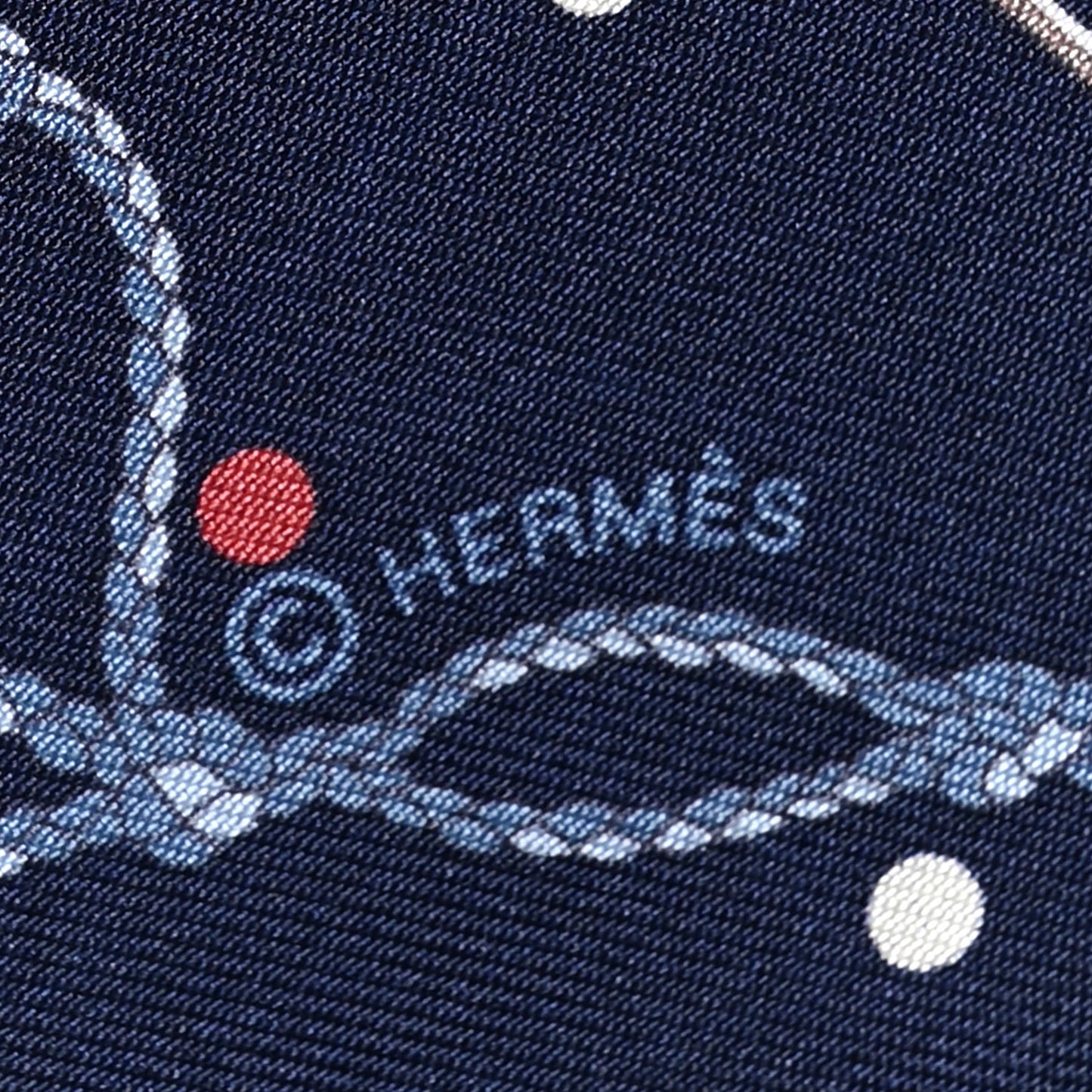 Silk Metallic Agneau Les Cles A Pois Fringed Twilly Bleu Marine Gris Argent Multicolor