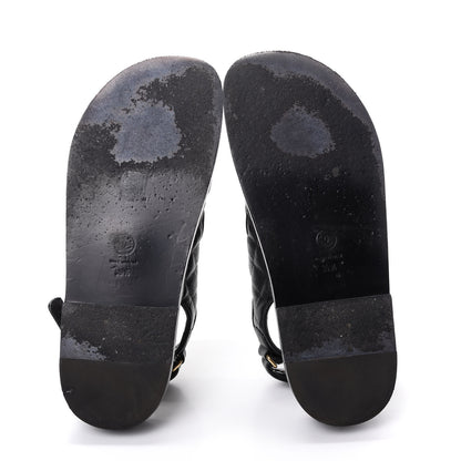 Chanel Grained Calfskin Velcro Dad Sandals 39.5 Black 6 of 11