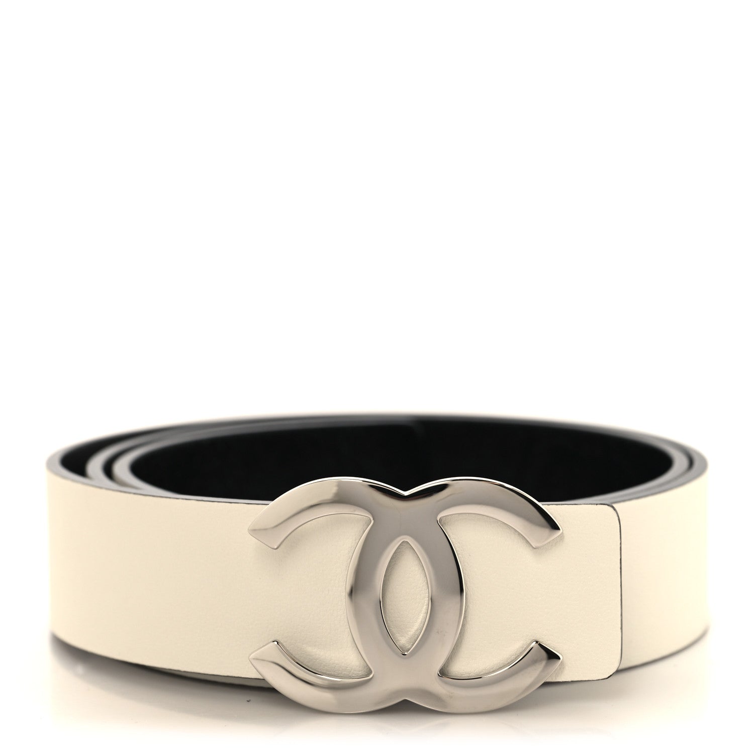 Chanel Calfskin CC Reversible Belt 90 36 White Black 1 of 5