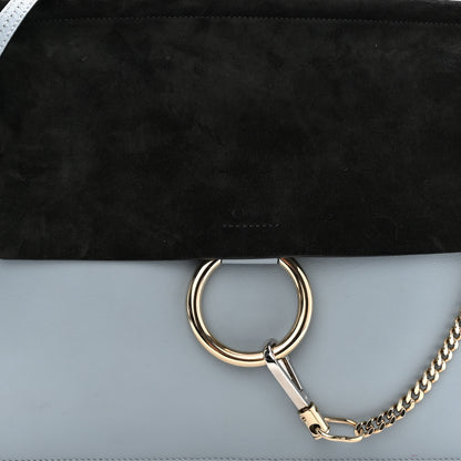 Chloe Calfskin Suede Medium Faye Shoulder Bag Fresh Blue Green 8 of 11