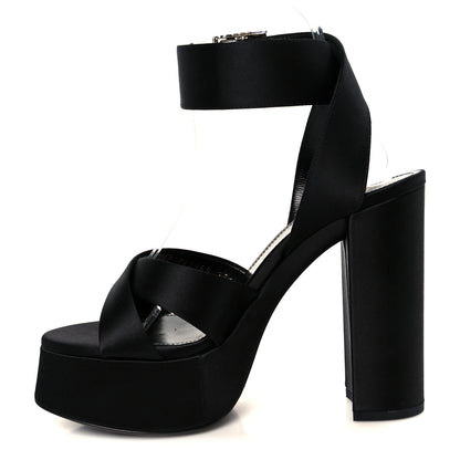 Saint Laurent Raso Regale Jota 85 Heaven Platform Sandals 37.5 Black 1 of 9