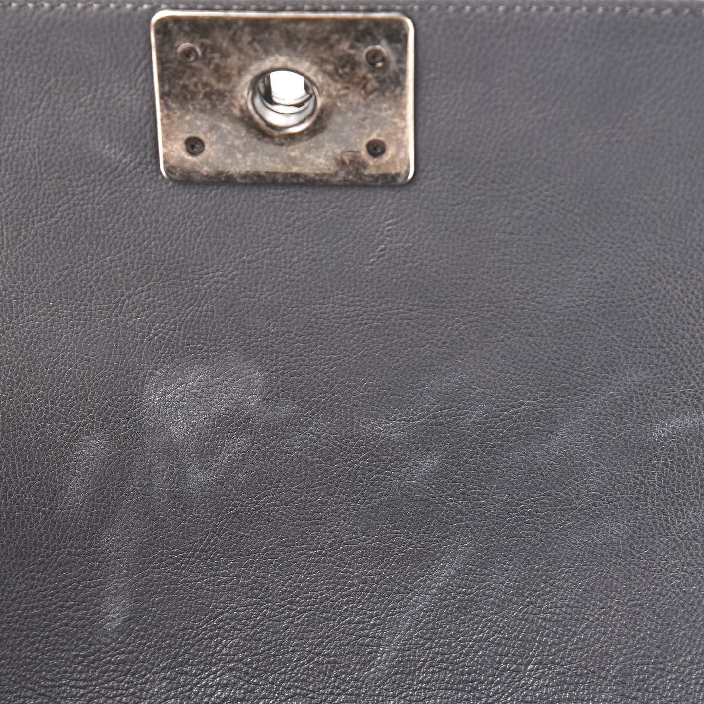 Calfskin Double Stitch Medium Boy Flap Grey