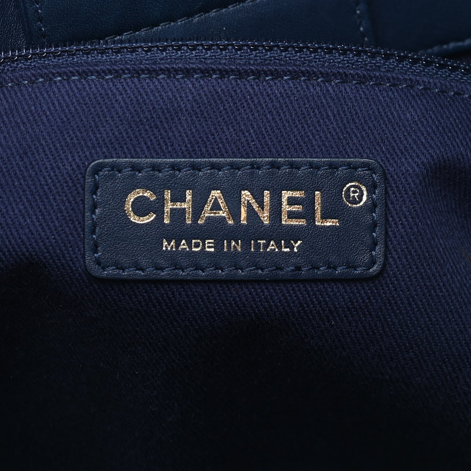 Chanel Aged Calfskin Quilted Large Coco Handle Shopping Tote Navy 5 of 8
