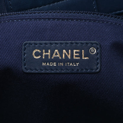 Chanel Aged Calfskin Quilted Large Coco Handle Shopping Tote Navy 5 of 8