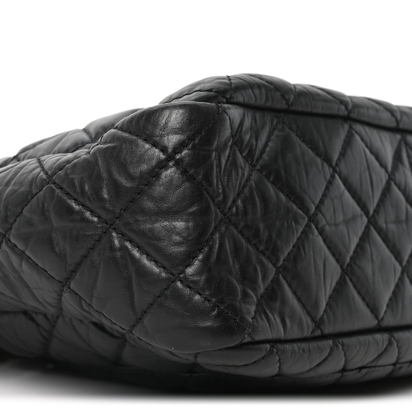 Aged Calfskin Quilted Large Reissue Camera Case Black