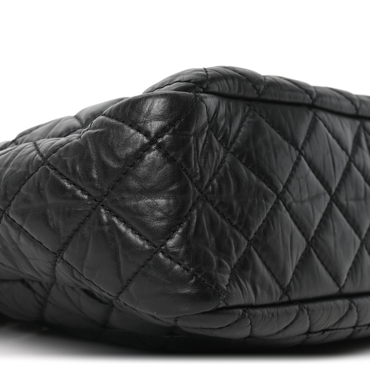 Chanel Aged Calfskin Quilted Large Reissue Camera Case Black 9 of 10