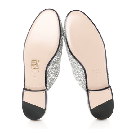 Gucci Glitter Womens Princetown Slippers 36 Silver 5 of 9