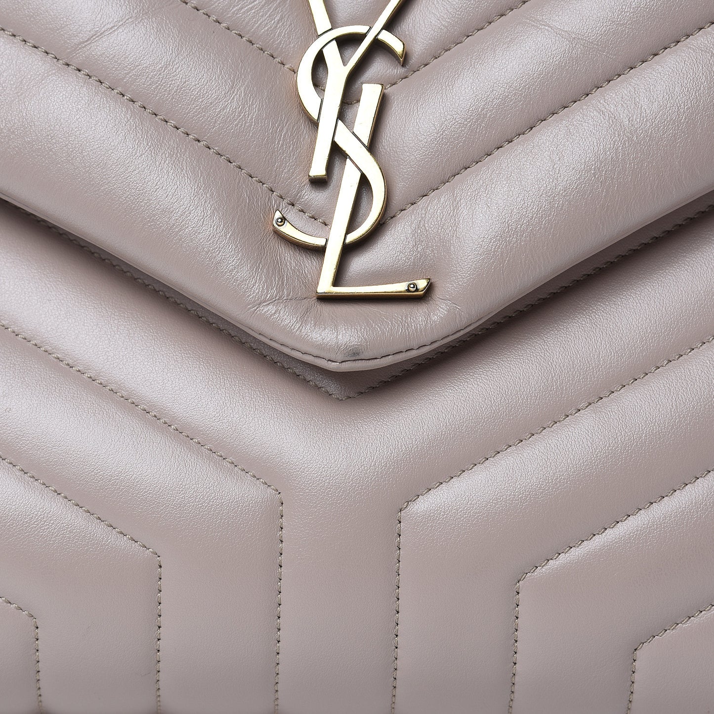 Calfskin Y Quilted Monogram Medium Loulou Chain Satchel Light Natural