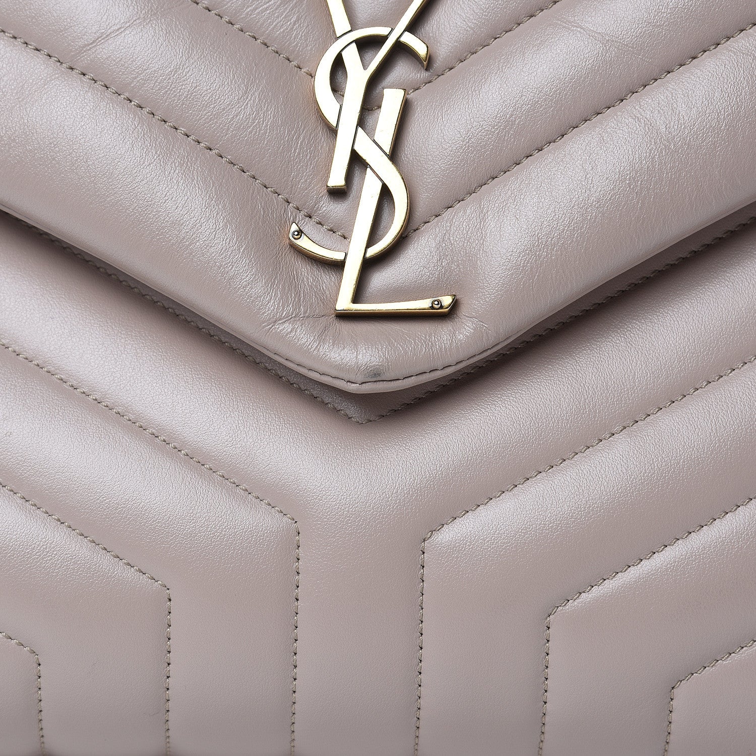 Saint Laurent Calfskin Y Quilted Monogram Medium Loulou Chain Satchel Light Natural 11 of 11