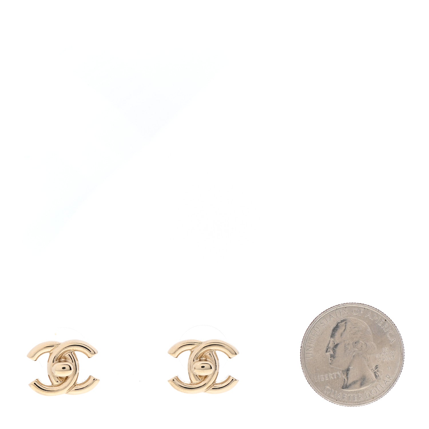 Chanel Metal CC Turnlock Earrings Gold 2 of 5