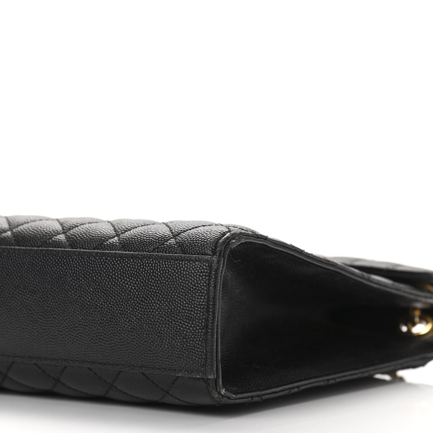 Grain De Poudre Textured Mixed Matelasse Large Triquilt Monogram Satchel Black