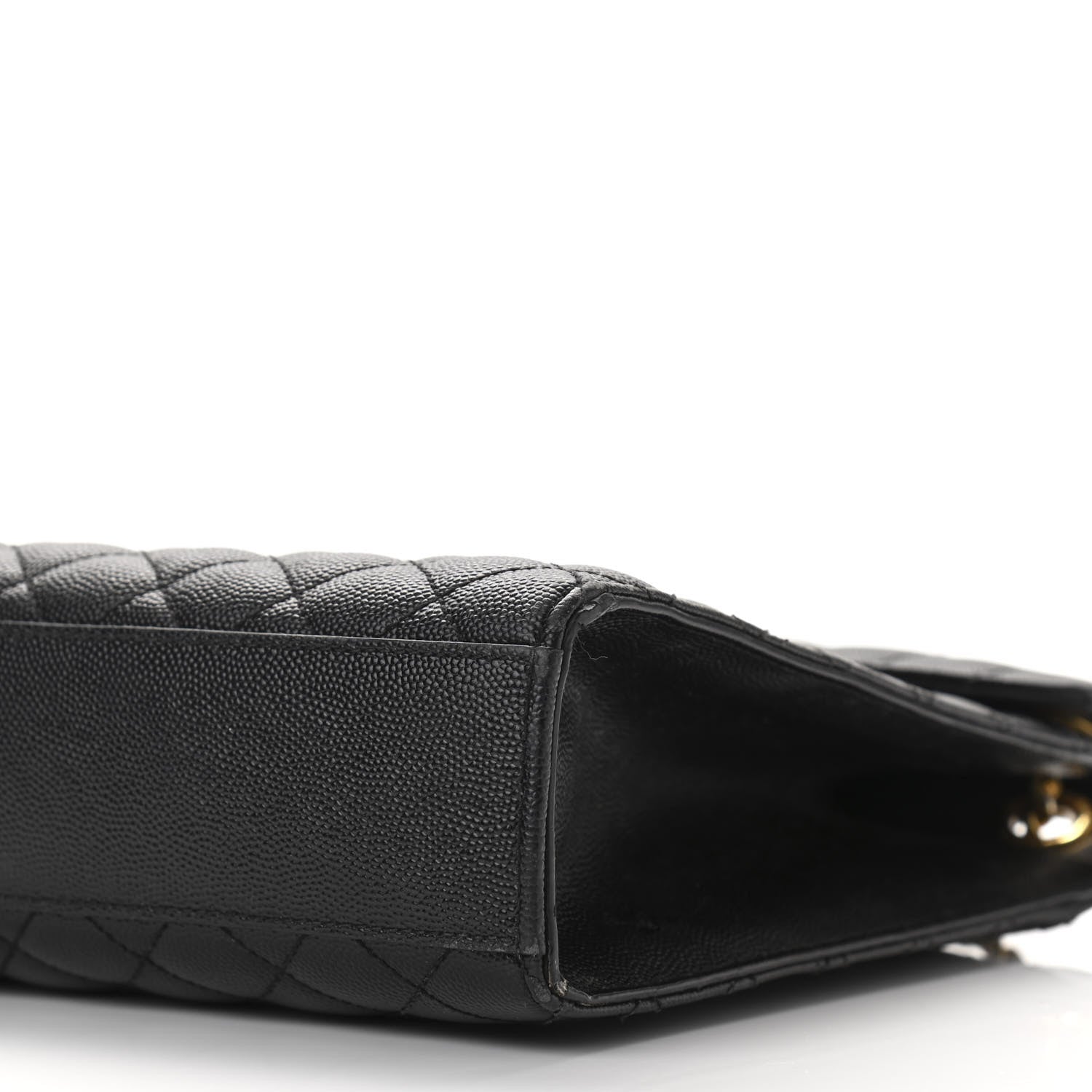 Saint Laurent Grain De Poudre Textured Mixed Matelasse Large Triquilt Monogram Satchel Black 10 of 12