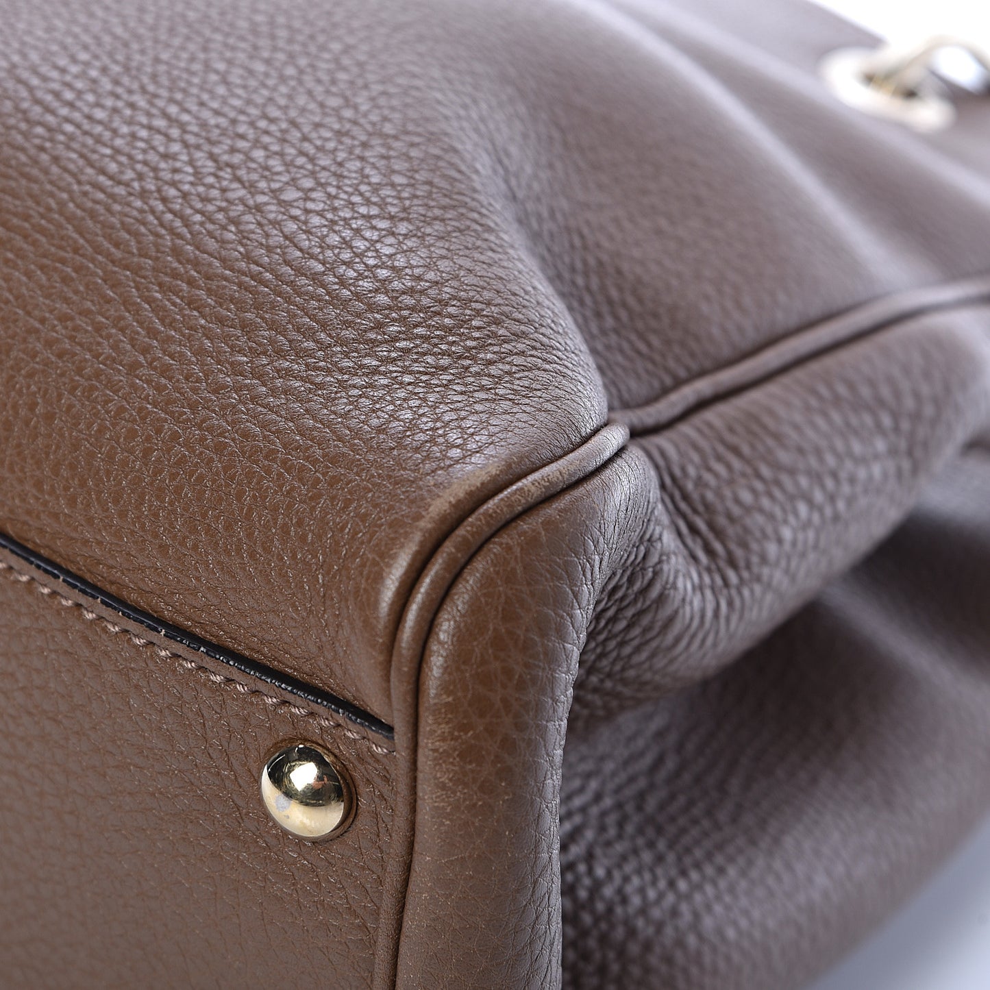 Calfskin Small Bamboo Shopper Tote Acero