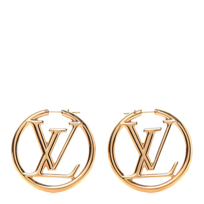 Louis Vuitton Metal Louise Hoop Earrings Gold 1 of 5