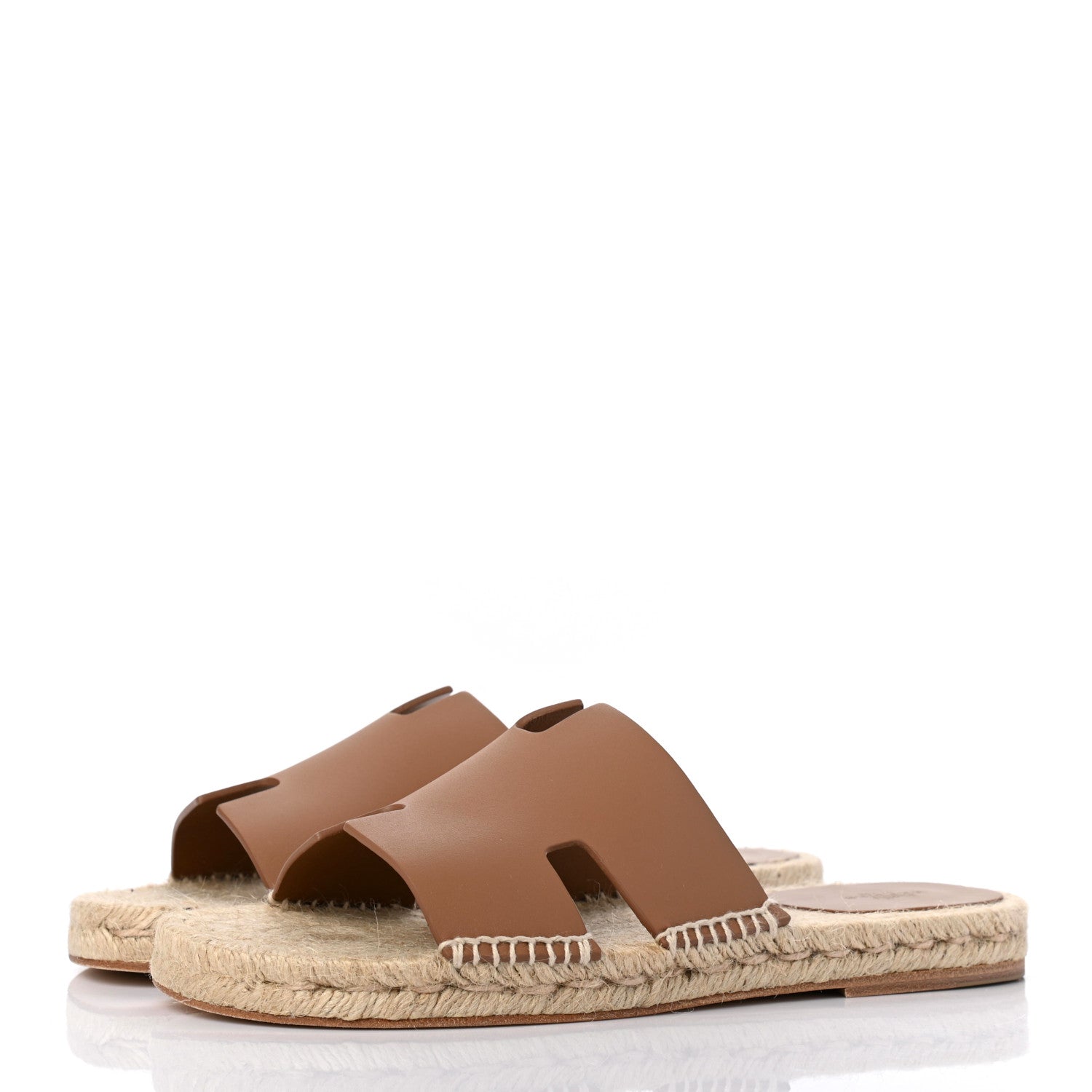 Hermes Calfskin Antigua Espadrille Sandals 41 Naturel Safari 3 of 8