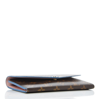 Louis Vuitton Monogram Bloom Flower Emilie Wallet Blue Jean 4 of 8