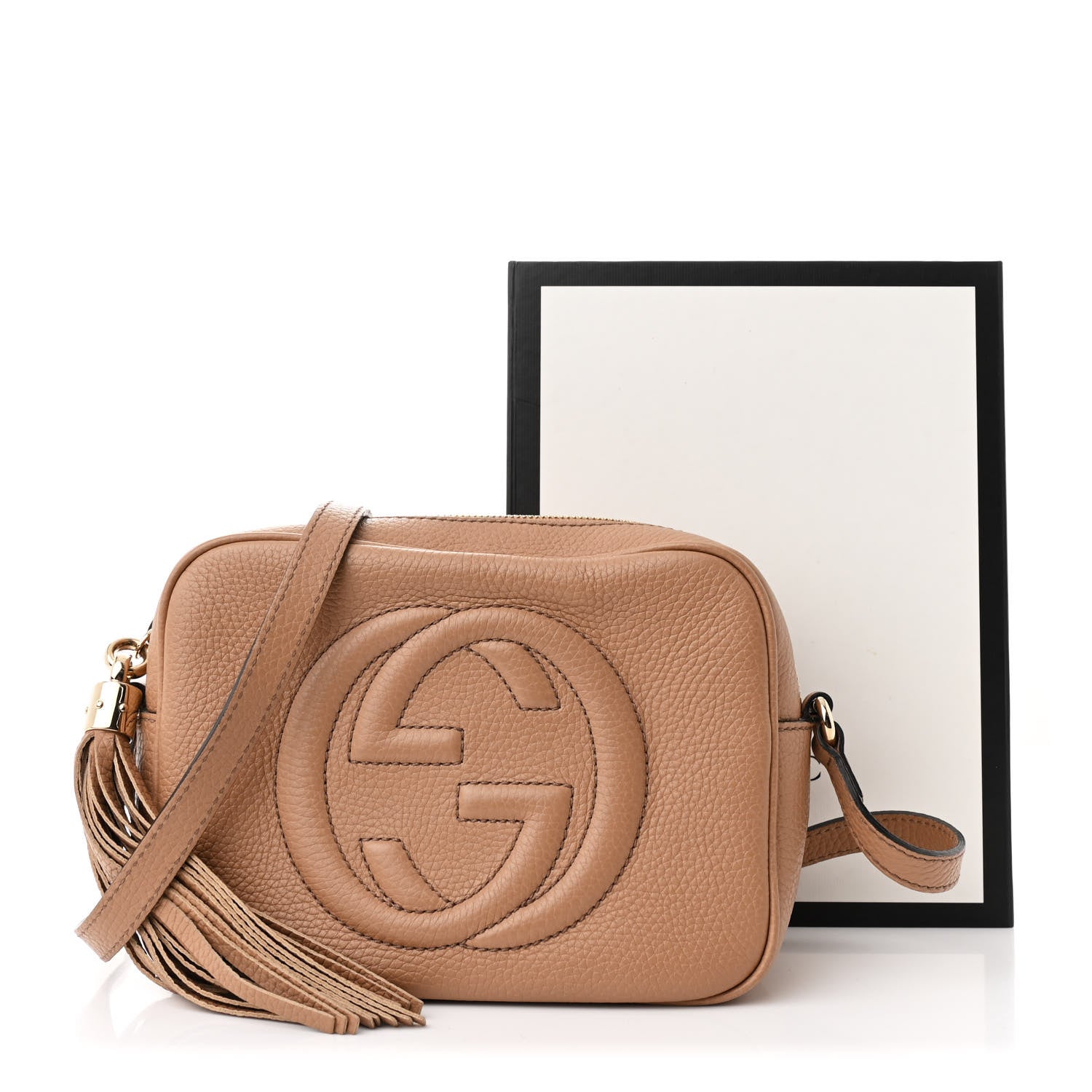 Gucci Pebbled Calfskin Small Soho Disco Bag Camelia 11 of 11