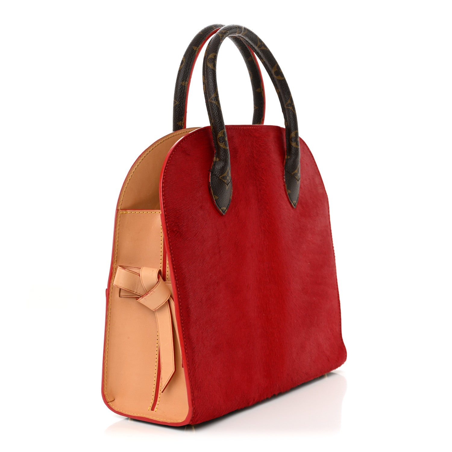 Louis Vuitton Monogram Calf Hair Spikes Iconoclasts Christian Louboutin Tote Red 3 of 13