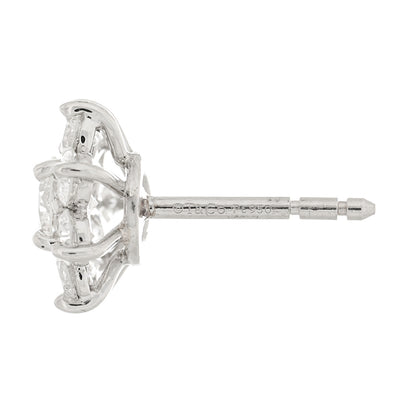 Tiffany Platinum Diamond 1.56ctw Cluster Earrings 4 of 5