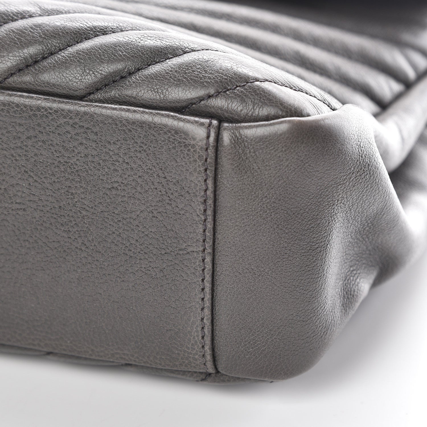 Saint Laurent Sheepskin Matelasse Chevron Monogram Large College Satchel Dark Anthracite 6 of 13