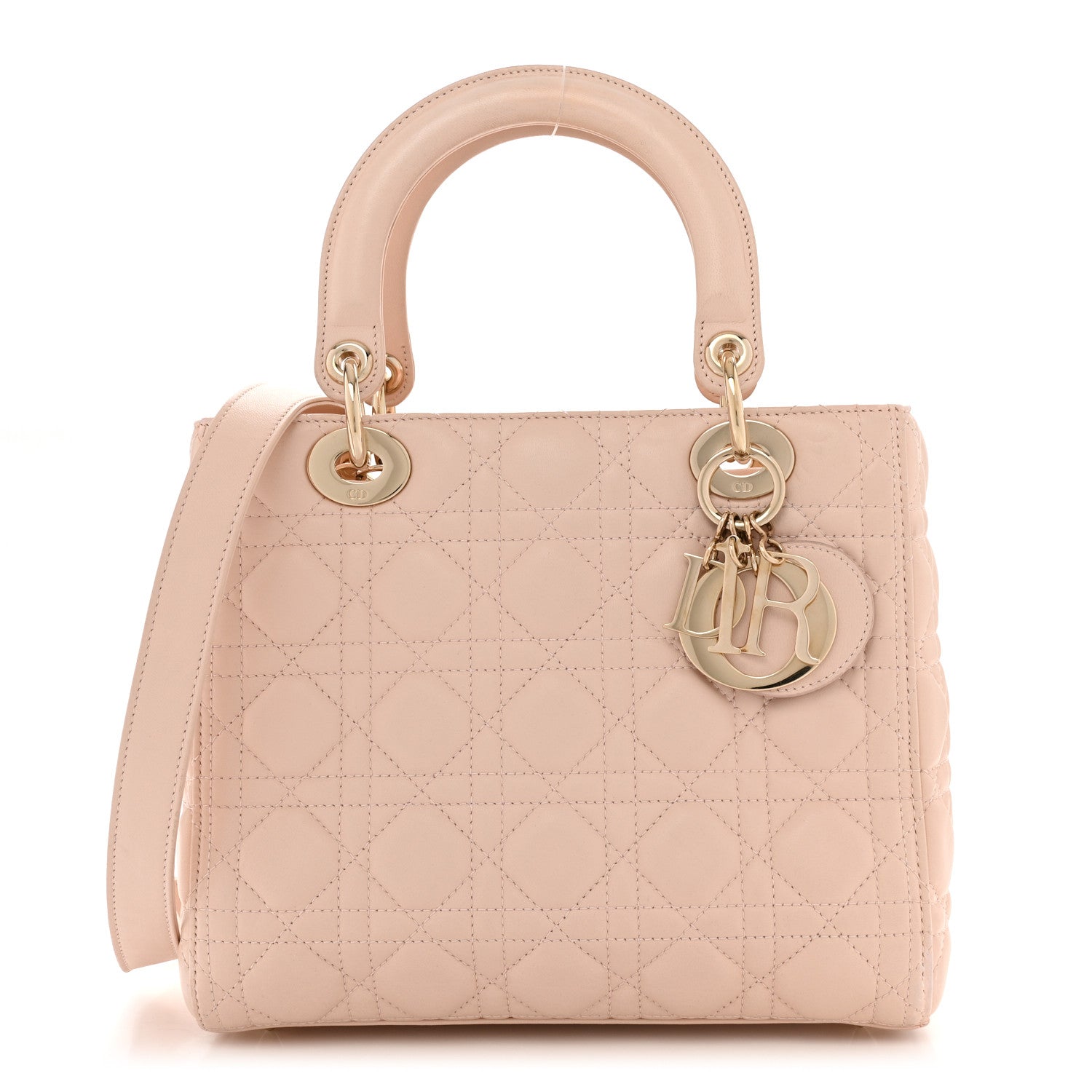 Christian Dior Lambskin Cannage Medium Lady Dior Light Pink 1 of 15