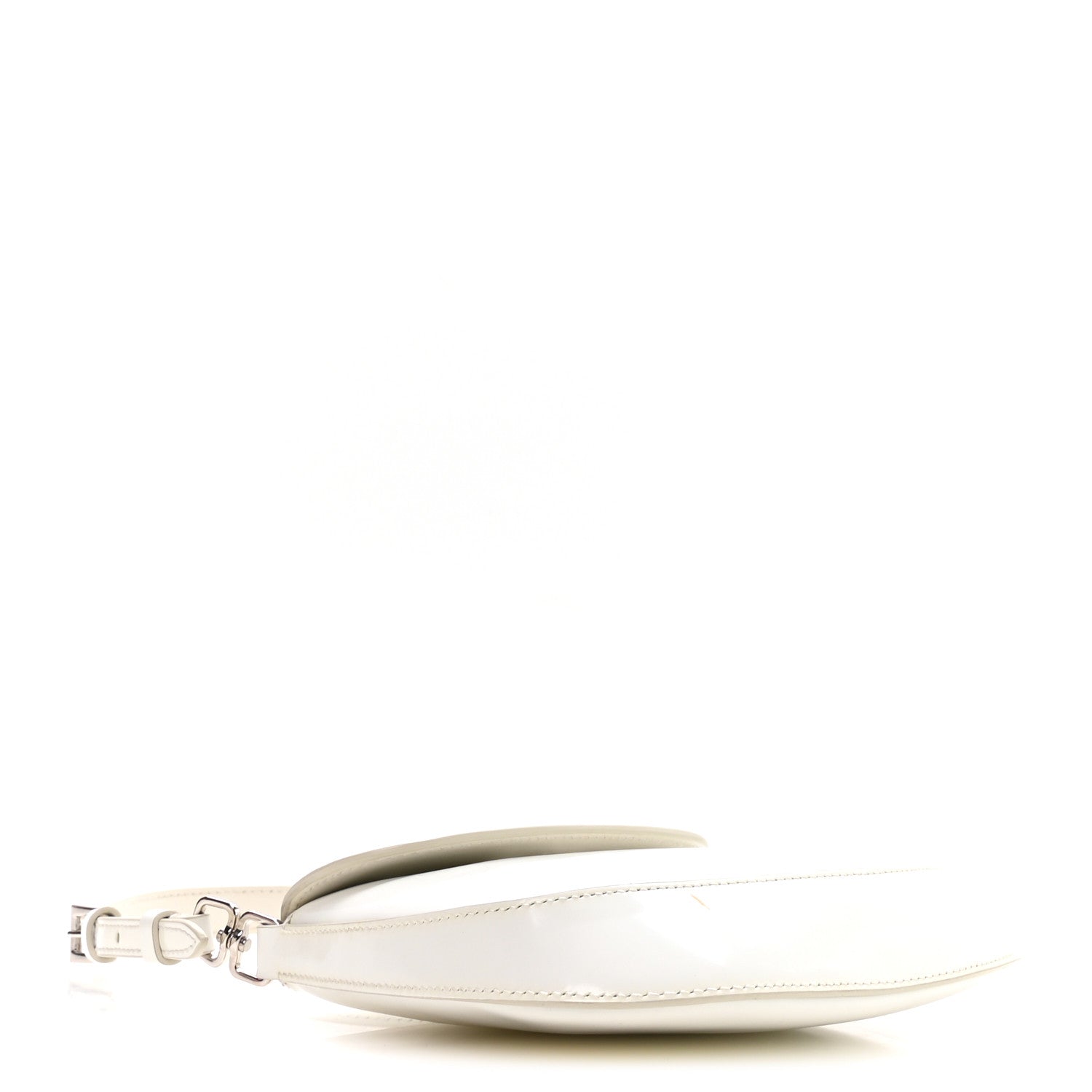 Prada Spazzolato Mini Cleo Flap Adjustable Strap Shoulder Bag White 4 of 9