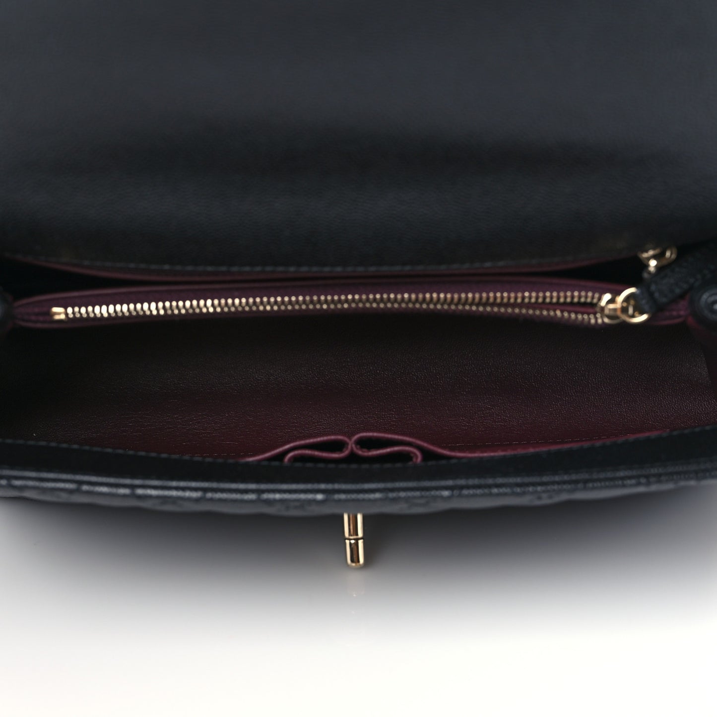 Caviar Quilted Small Coco Handle Flap Black
