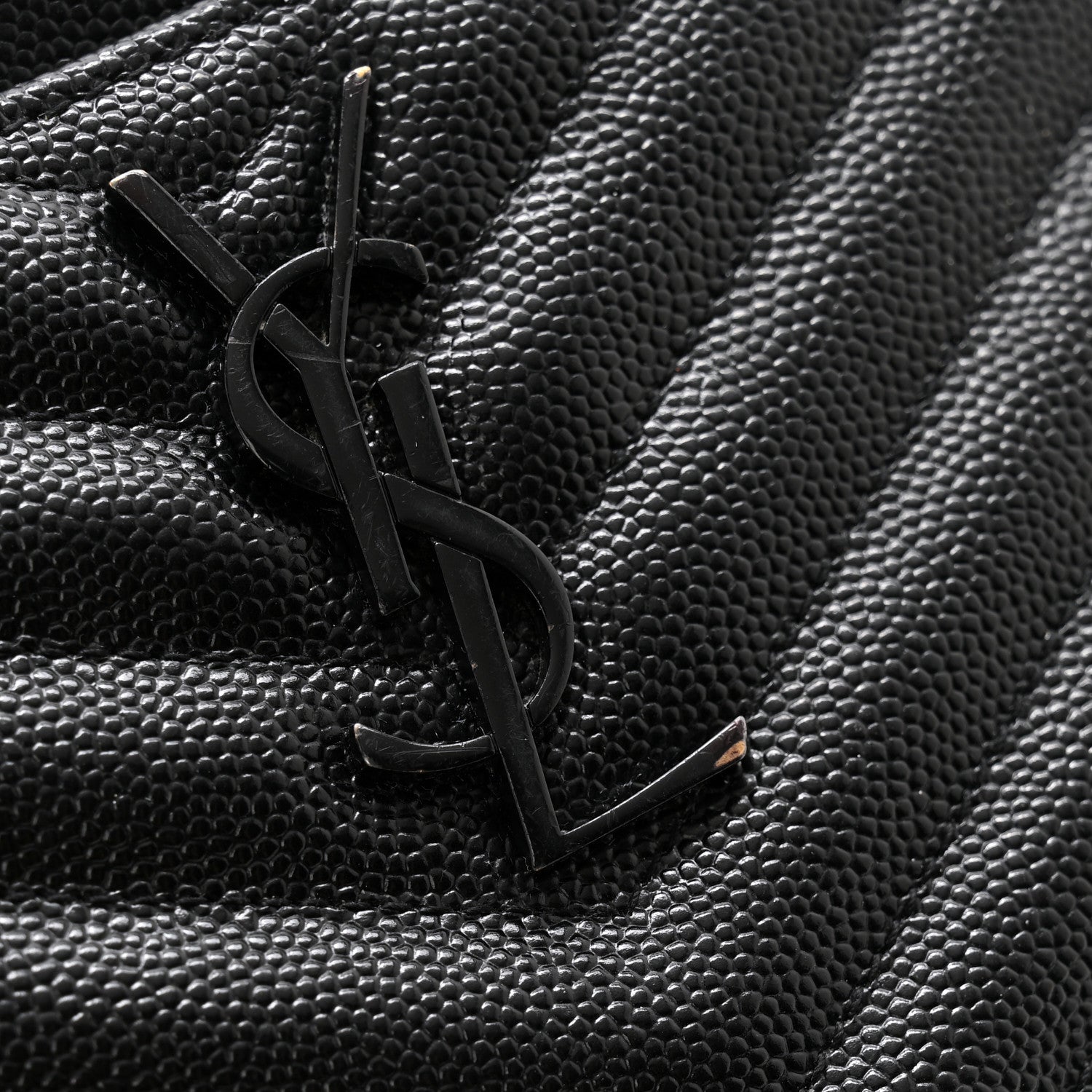 Saint Laurent Monogram Grain de Poudre 5 Fragments Zip Pouch Card Holder Black 8 of 11