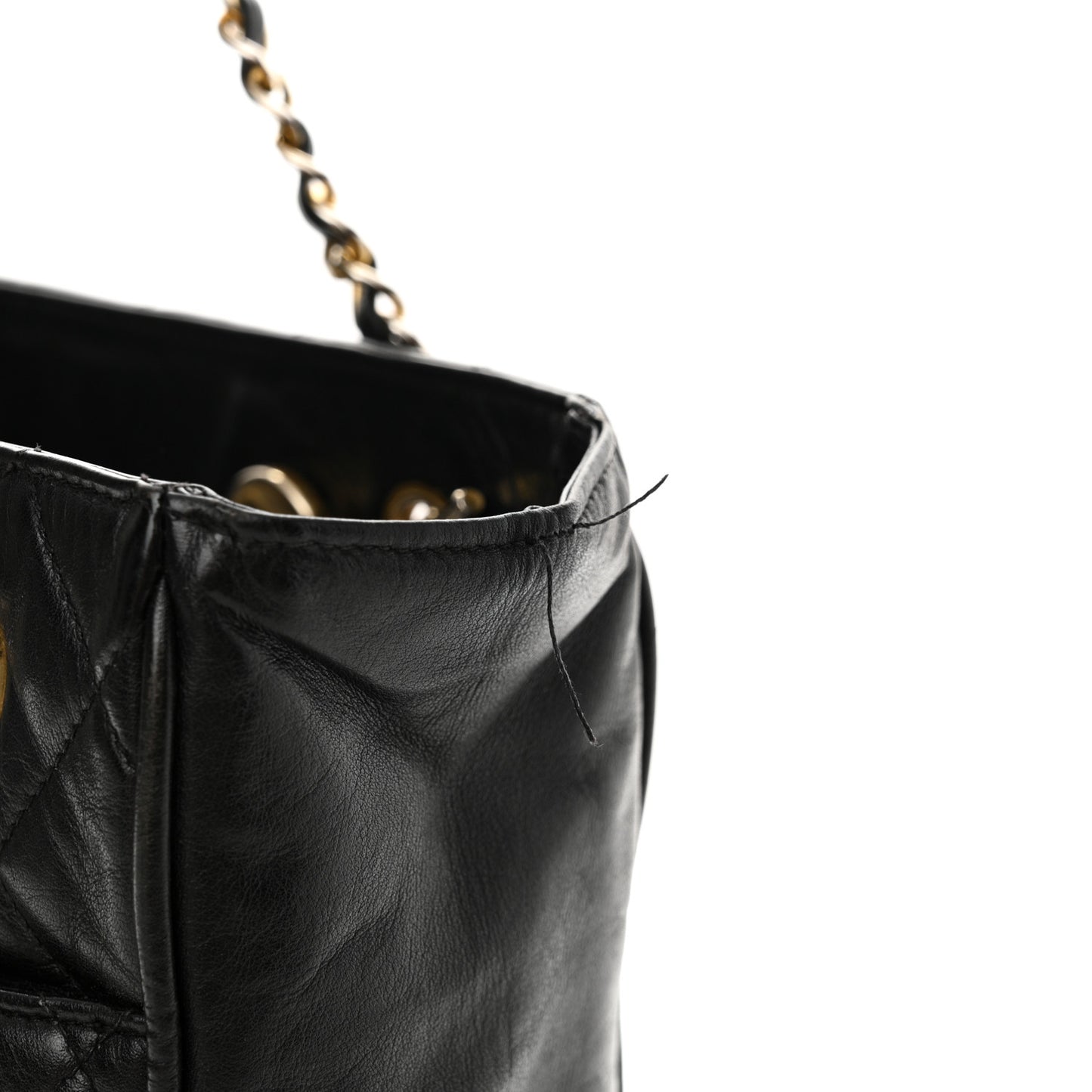 Lambskin Quilted Shoulder Bag Black