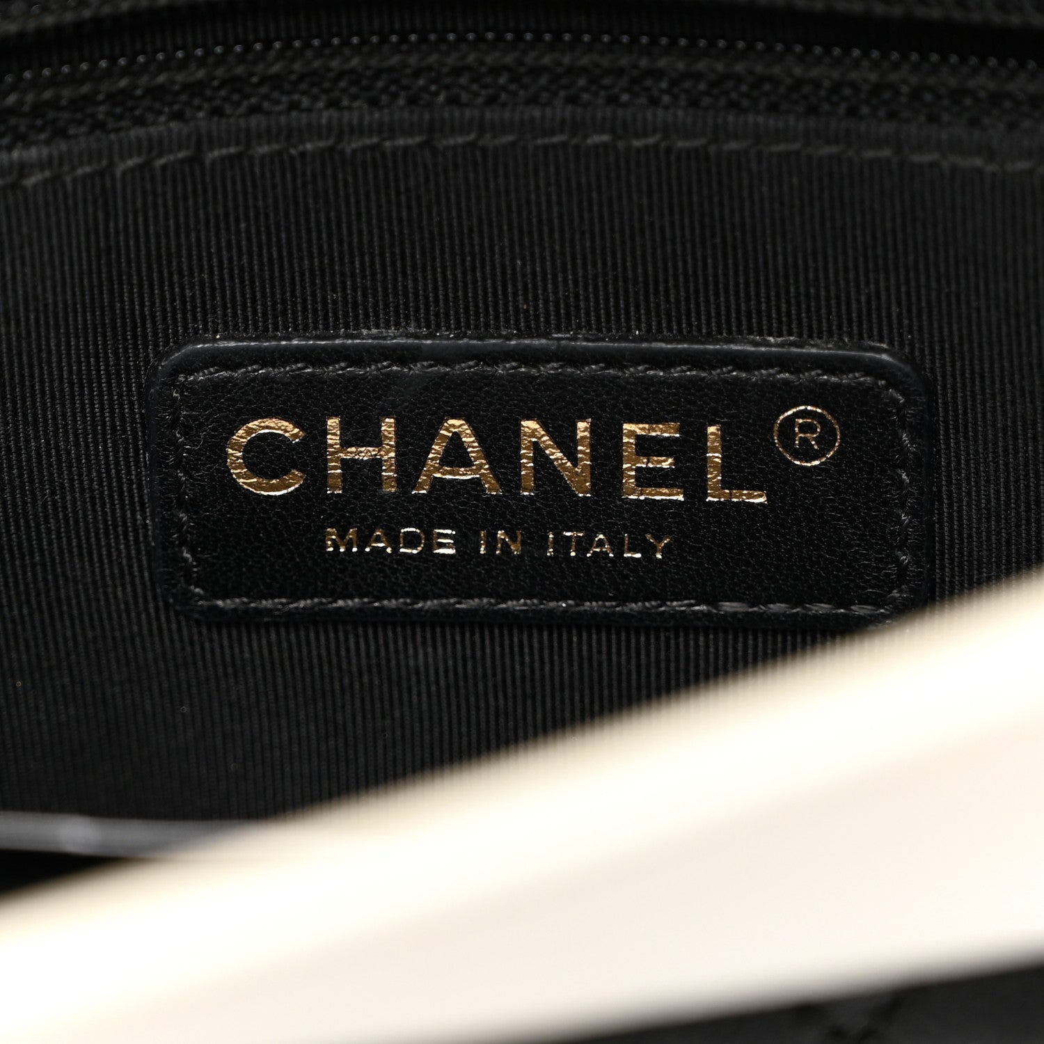 Chanel Calfskin Quilted Medium Graphic Flap Black White 6 of 10