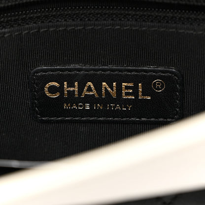 Chanel Calfskin Quilted Medium Graphic Flap Black White 6 of 10