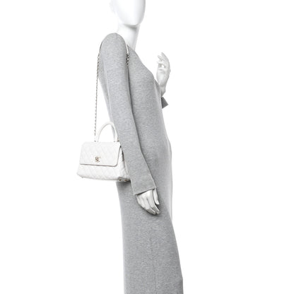 Chanel Caviar Quilted Mini Coco Handle Flap White 2 of 12