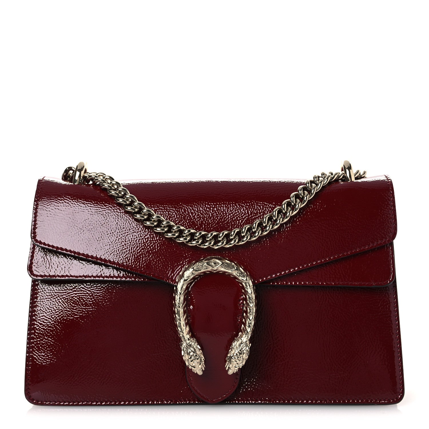 Gucci Crinkled Patent Small Dionysus Shoulder Bag Rosso Ancora Red 1 of 11