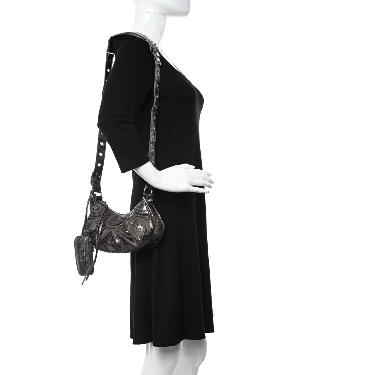 Balenciaga Metallic Agneau Arena Le Cagole Shoulder Bag XS Dark Bronze 2 of 11