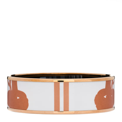 Hermes Enamel Printed Wide Brides De Gala Tattoo Bracelet 65 Cuivre 3 of 5
