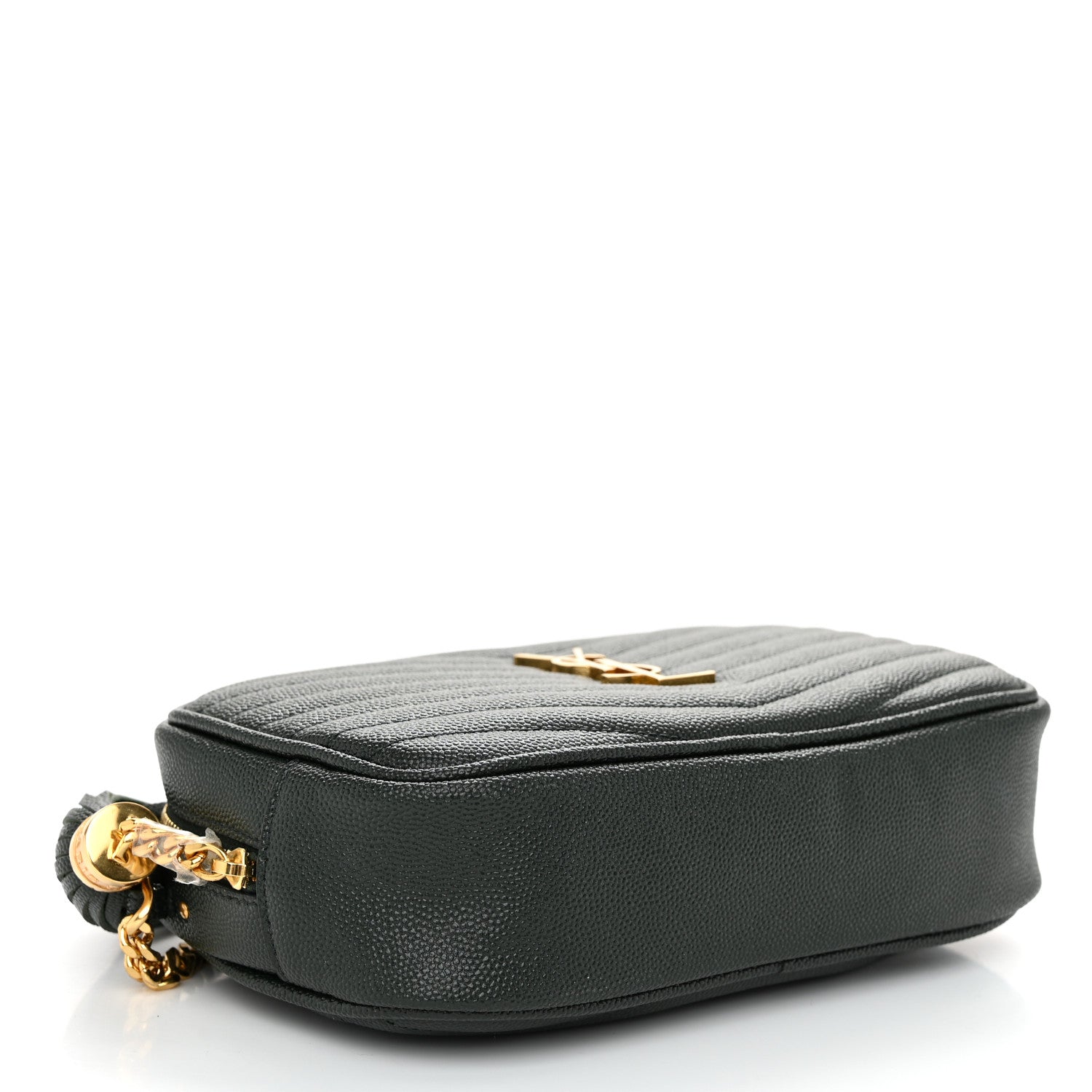 Saint Laurent Grain De Poudre Matelasse Monogram Mini Lou Camera Bag New Vert Fonce 4 of 10