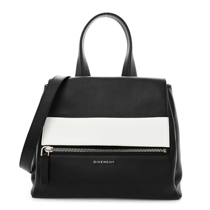 Givenchy Calfskin Small Pandora Pure Flap Bag Black White 1 of 10