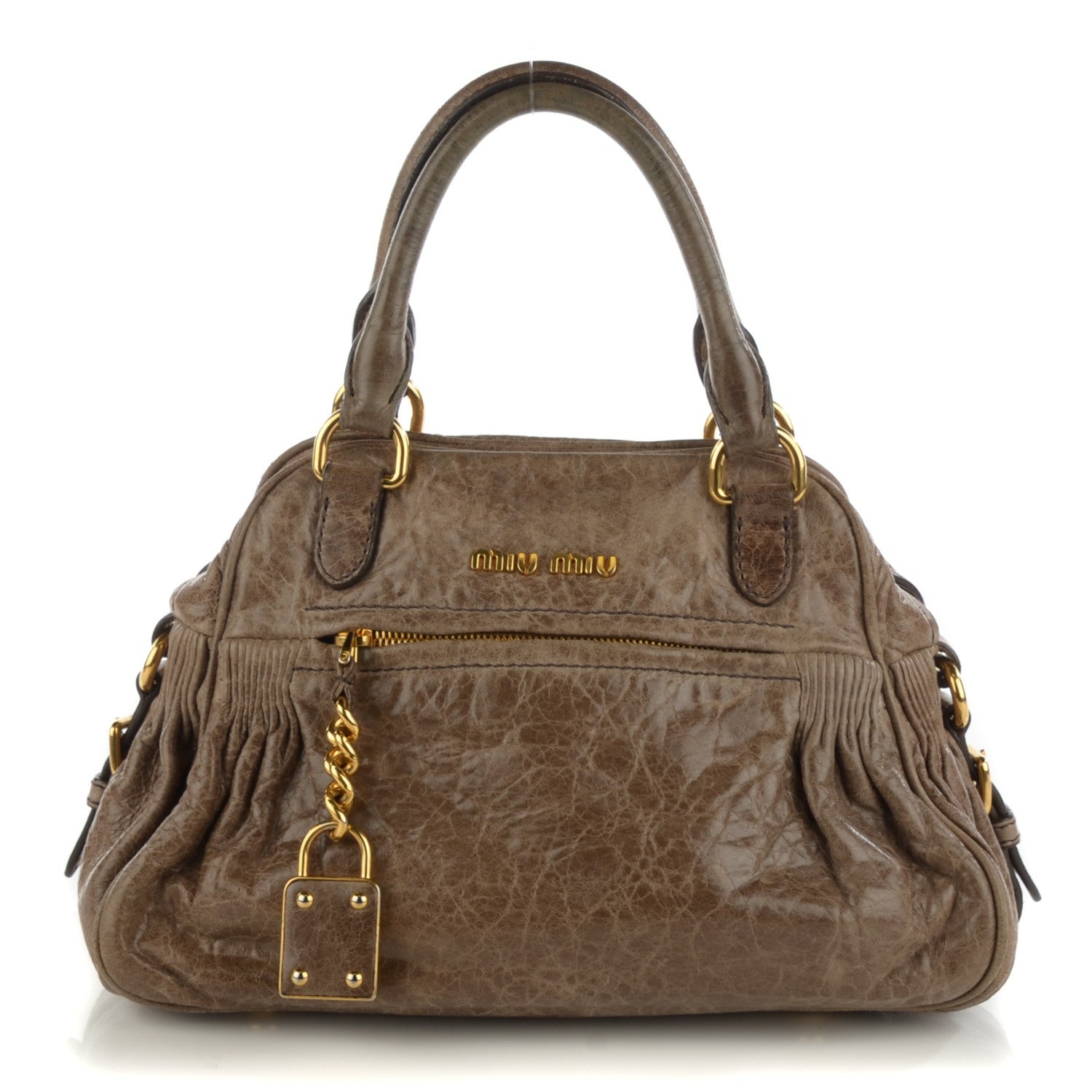 Miu Miu Nappa Leather Mini Charm Bambu 1 of 8