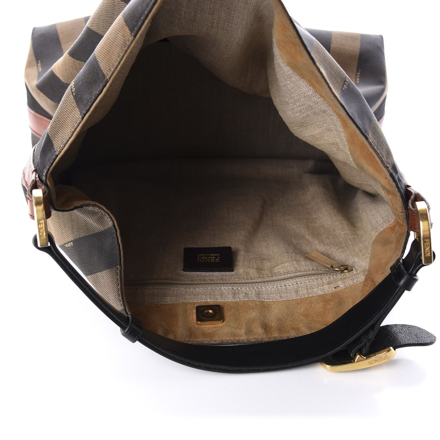 Pequin Cuoio Vegetale Large Hobo Tobacco Black Cuoio
