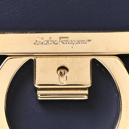 Salvatore Ferragamo Calfskin Gancini Lock Flap Crossbody Navy 7 of 9