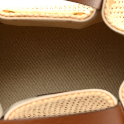 Valentino Garavani Raffia Grained Calfskin Small Rockstud Vlogo Tote Naturale 5 of 8