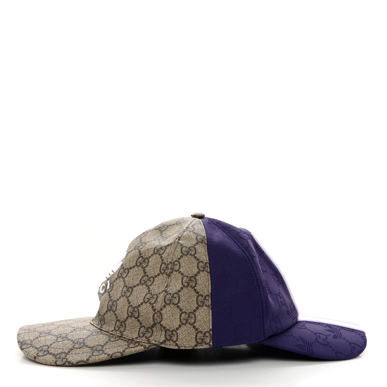 Gucci X ADIDAS GG Supreme Monogram Double Sided Baseball Hat XL Beige Purple 6 of 11