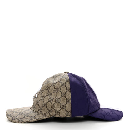 Gucci X ADIDAS GG Supreme Monogram Double Sided Baseball Hat XL Beige Purple 6 of 11