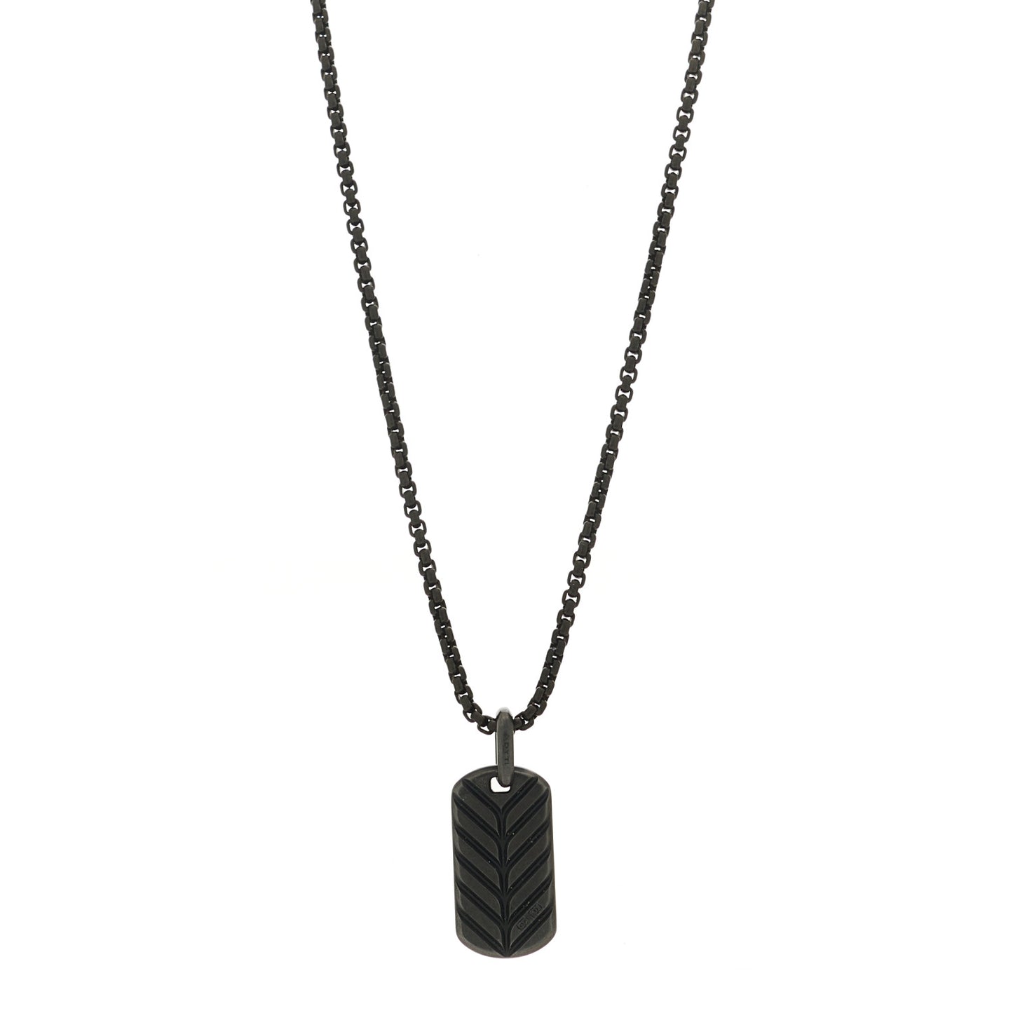 Black Titanium Streamline Tag Pendant Necklace